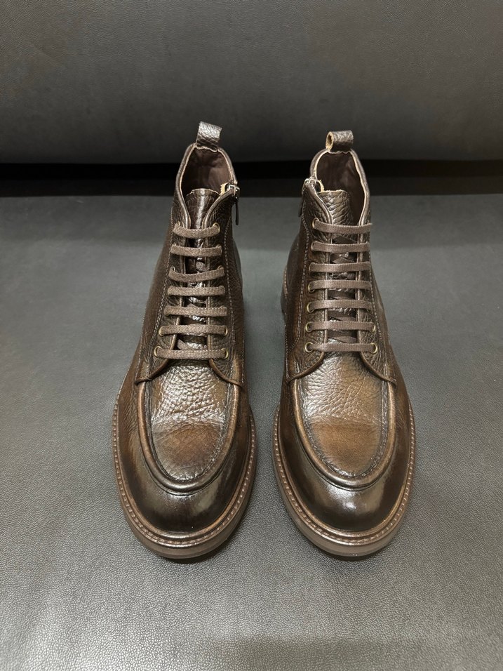 George hogg Klasik Kahverengi Deri Yılan Desenli Erkek Bot - Görsel 2