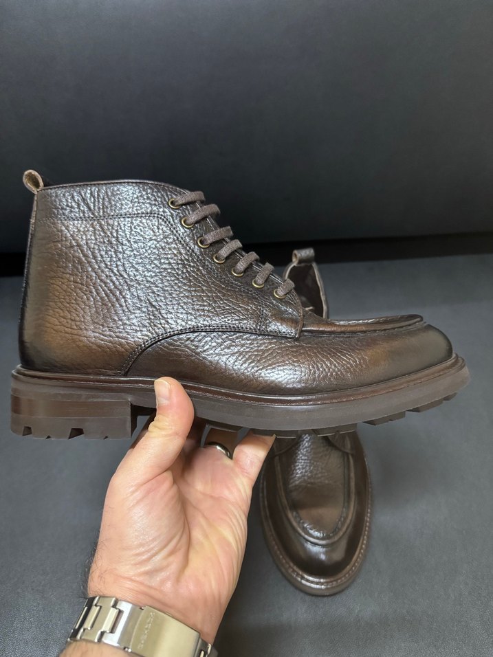 George hogg Klasik Kahverengi Deri Yılan Desenli Erkek Bot - Görsel 5