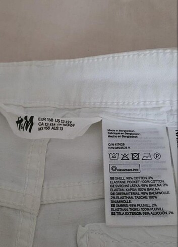 12-13 Yaş Beden H&m mini kot jean şort genç kız xs beğeni takip