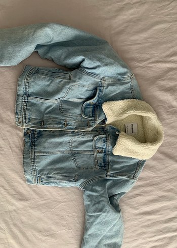 Düğmeli Mavi Denim Kadın Ceket