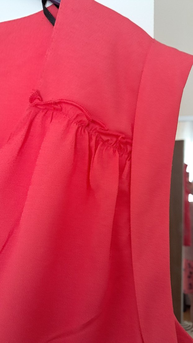 Pembe V Yaka Kolsuz Salaş Bluz - Görsel 2