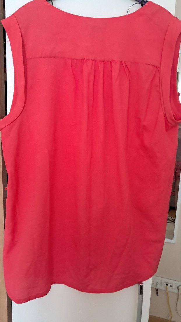 Pembe V Yaka Kolsuz Salaş Bluz - Görsel 3