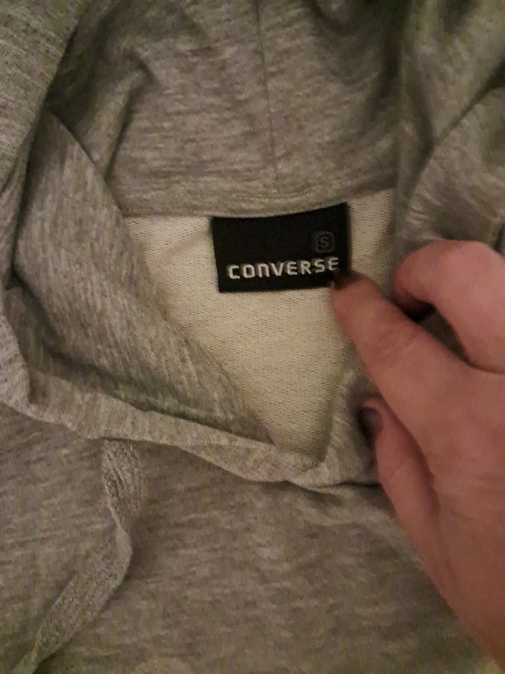 Gri Kapüşonlu Converse Sweatshirt orijinal - Görsel 5