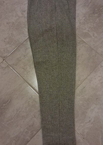 Gri yün Kadın Kumaş Pantolon - Görsel 3