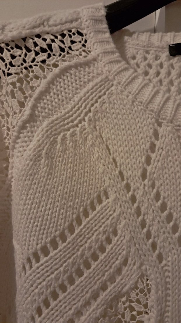 Bohem Tarz Beyaz Örgü Kadın Kazak - Görsel 4