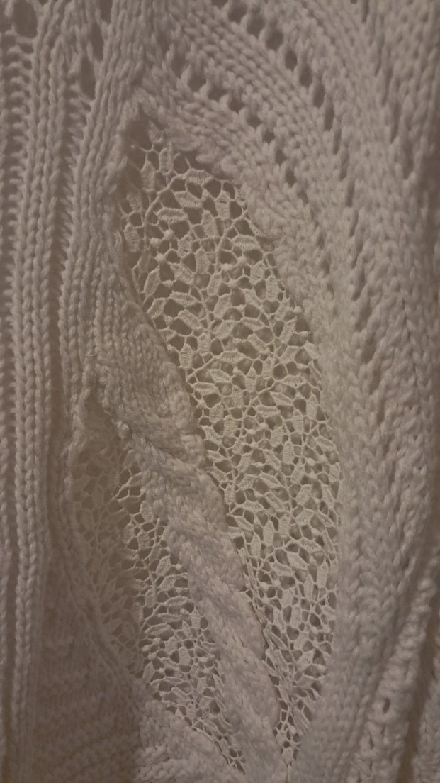 Bohem Tarz Beyaz Örgü Kadın Kazak - Görsel 3