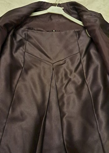 mürdüm rengi Düğmeli Kadın Takım Elbise - Görsel 3