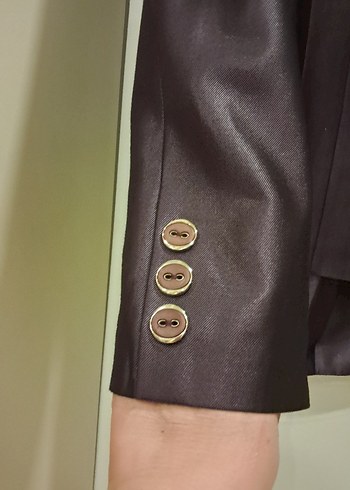 mürdüm rengi Düğmeli Kadın Takım Elbise - Görsel 6