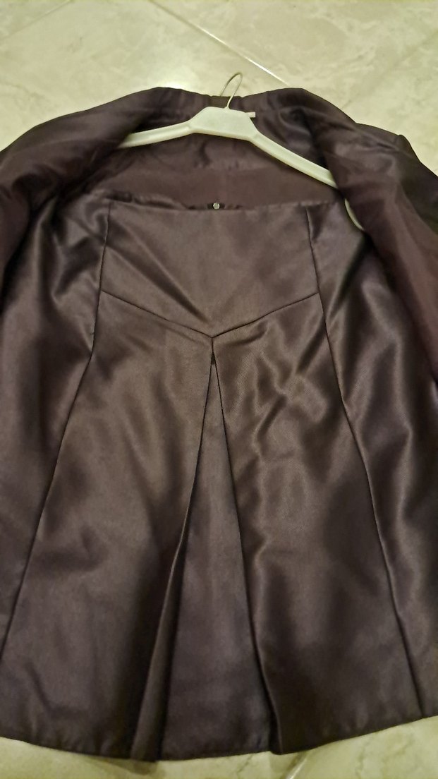 mürdüm rengi Düğmeli Kadın Takım Elbise - Görsel 3