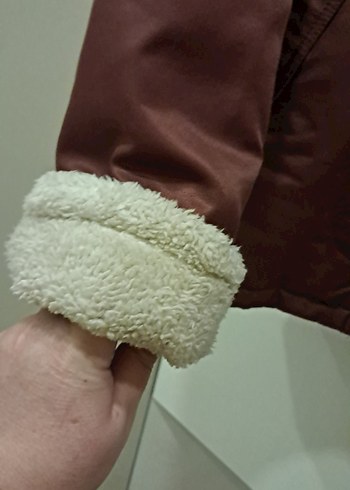 Düğmeli Kahverengi bordo arası Kadın kaban - Görsel 2