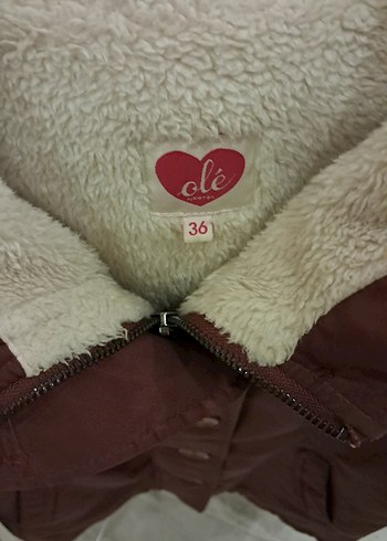 Düğmeli Kahverengi bordo arası Kadın kaban - Görsel 6