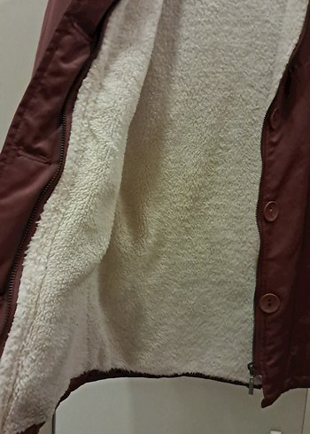 Düğmeli Kahverengi bordo arası Kadın kaban - Görsel 3