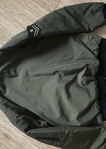 Erkek Çocuk haki Kamuflaj Fermuarlı Ceket - Görsel 8