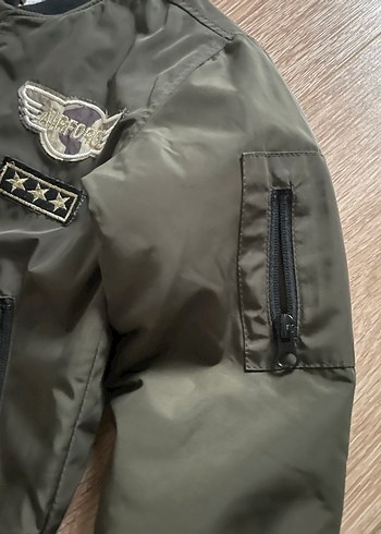 Erkek Çocuk haki Kamuflaj Fermuarlı Ceket - Görsel 3