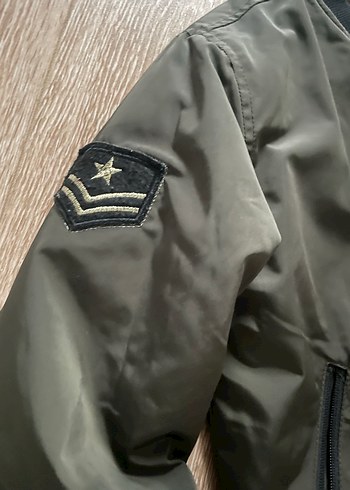 Erkek Çocuk haki Kamuflaj Fermuarlı Ceket - Görsel 5