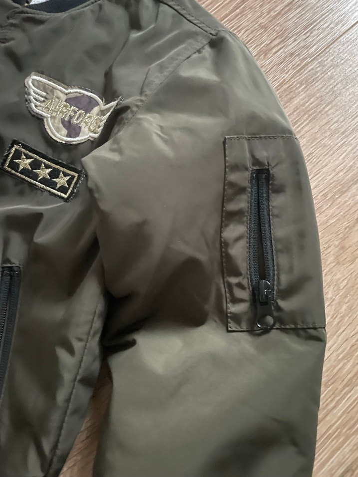 Erkek Çocuk haki Kamuflaj Fermuarlı Ceket - Görsel 3