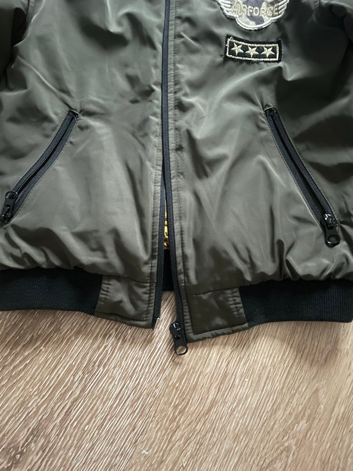 Erkek Çocuk haki Kamuflaj Fermuarlı Ceket - Görsel 4