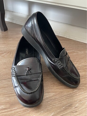 38,5 Beden bordo Renk Greyder oxford loafer