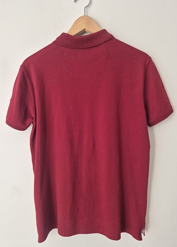 s Beden bordo Renk Bordo Polo Yaka Kısa Kollu Erkek Tişört