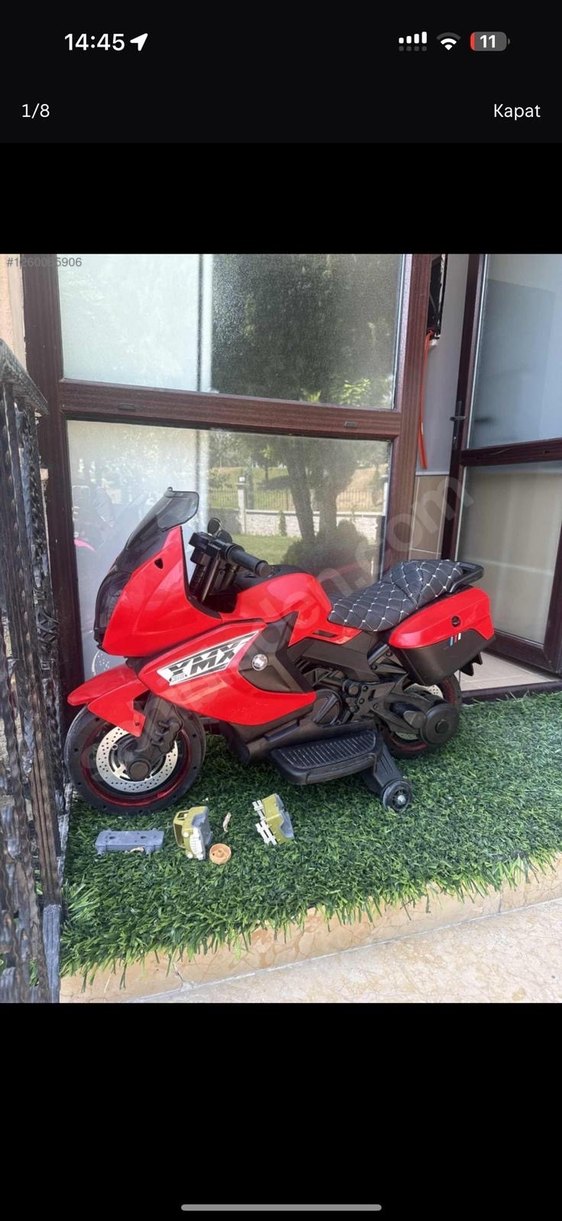 Kırmızı Elektrikli Çocuk Motorsikleti - Görsel 2