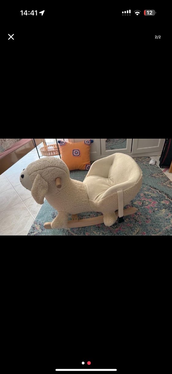 Beyaz Peluş Koyun Sallanan Oyuncak - Görsel 2