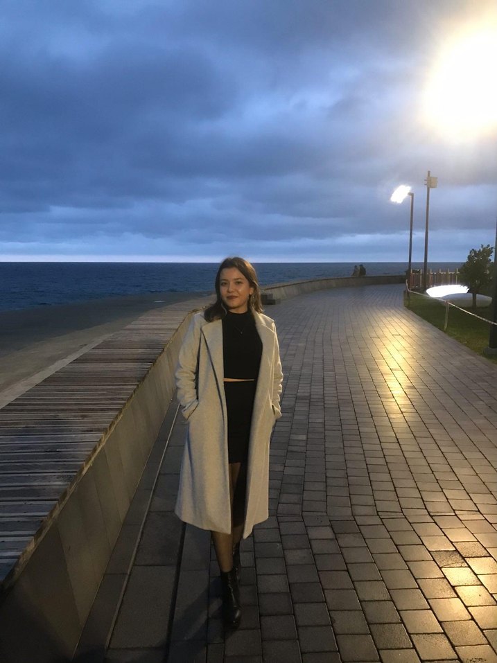 Gri Midi Kadın Yün Kaban - Görsel 3