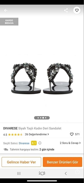 Siyah taşlı kadın sandalet