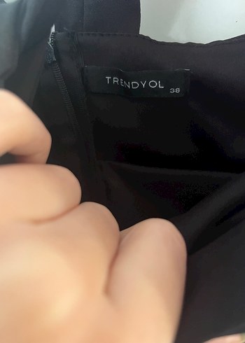 Siyah Drapeli  Midi Abiye Elbise - Görsel 4