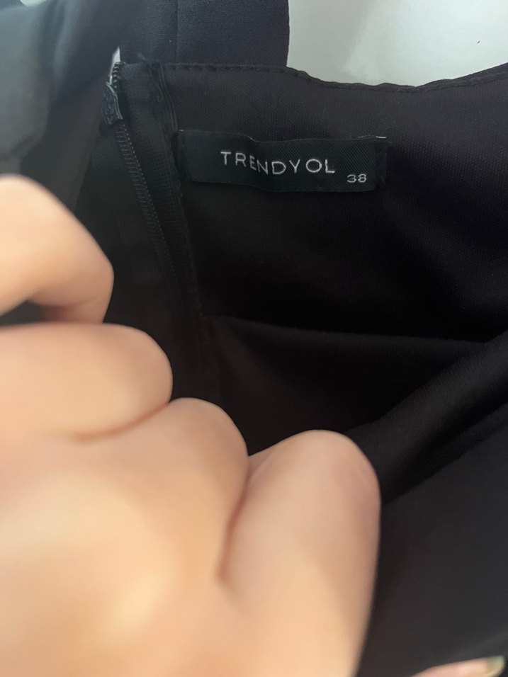 Siyah Drapeli  Midi Abiye Elbise - Görsel 4