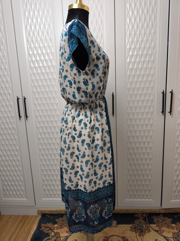 Bohem Desenli Uzun Kolsuz Elbise - Görsel 2