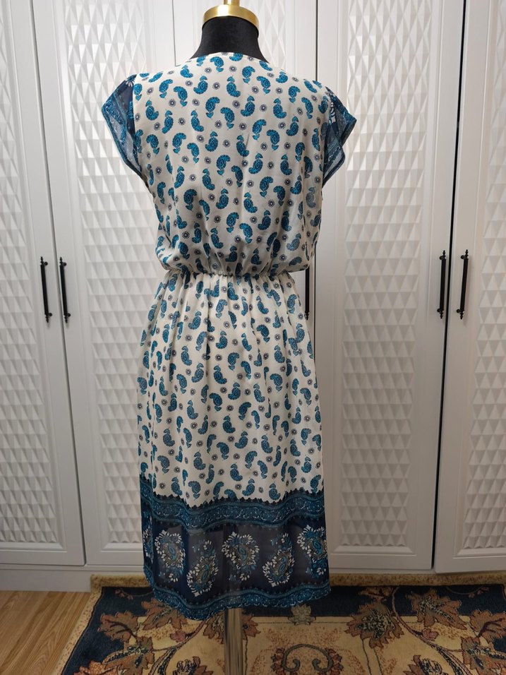 Bohem Desenli Uzun Kolsuz Elbise - Görsel 3