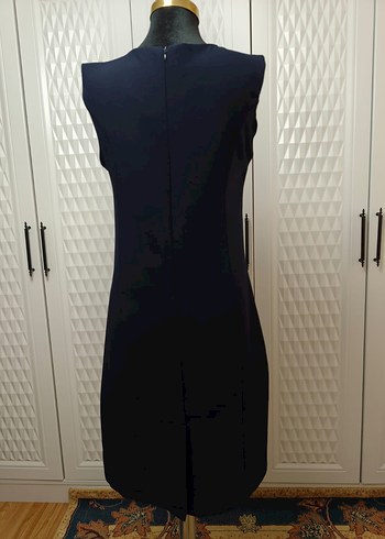 Siyah Kolsuz Midi Kalem Elbise - Görsel 2