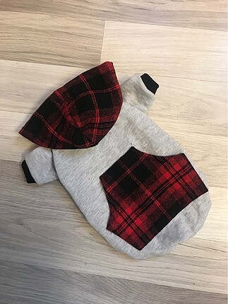 Ekose detaylı köpek sweat