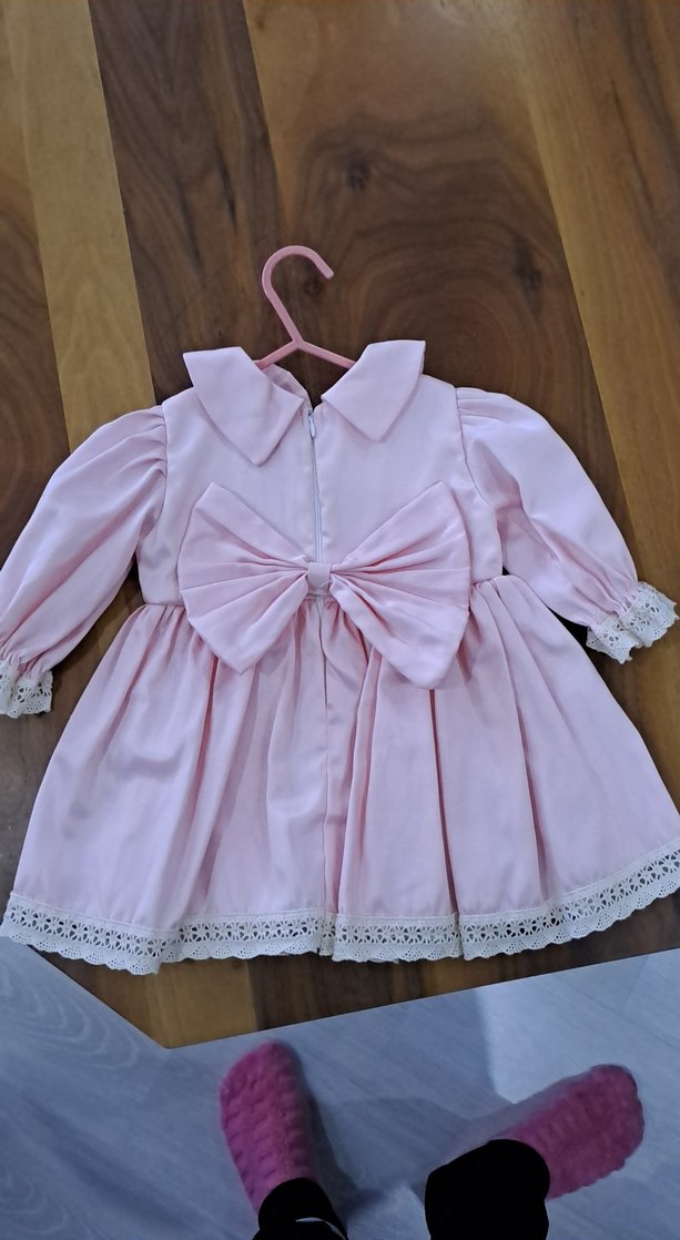 Dantel Detaylı Vintage Kız Elbisesi - Görsel 2