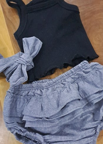 Kolsuz Bebek Kız Takımı Fırfırlı - Görsel 2