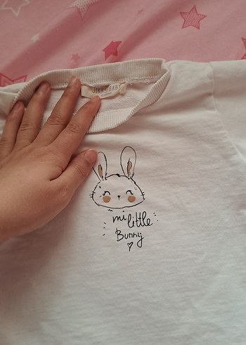 Kız Çocuk Uzun Kollu Beyaz Baskılı Tişört - Görsel 2