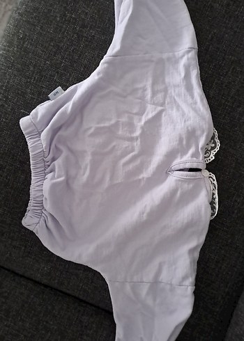 Kız Çocuk lila Dantel Yaka Sweatshirt - Görsel 2