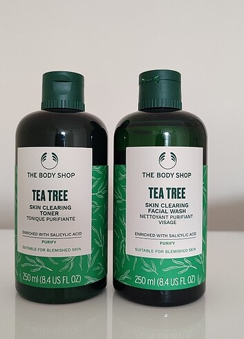 The body shop tea tree(çay ağacı) yüz yıkama jeli ve tonik seti