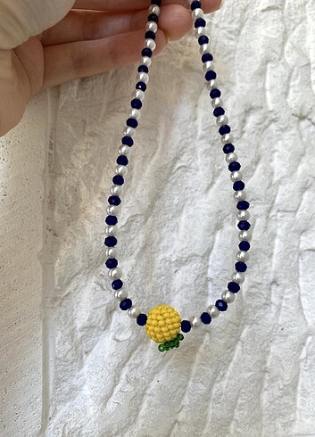 Limonlu boncuk kolye