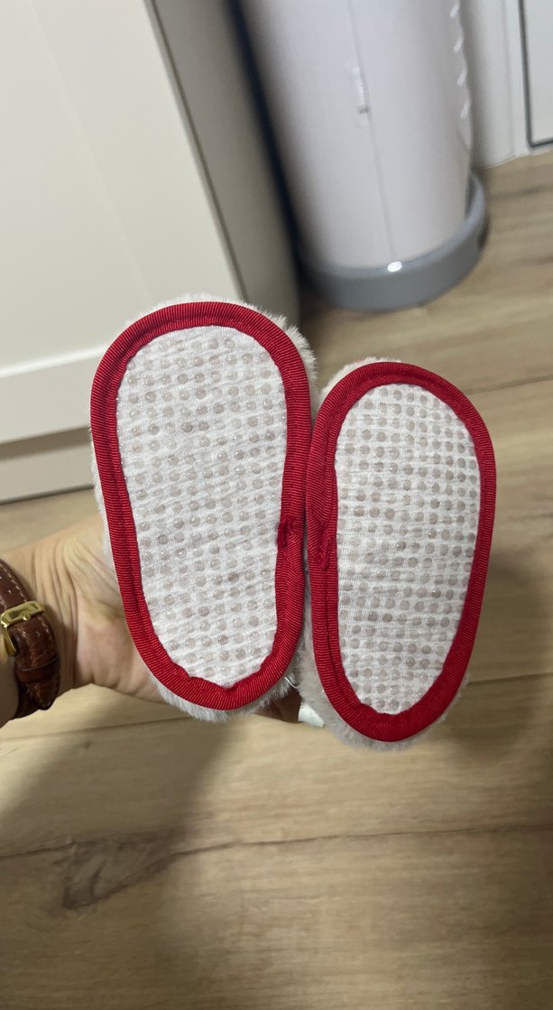 Kızlar için gri örgü sıcak terlik - Görsel 3