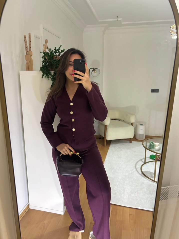 Orj Marka Bordo Düğmeli Takım - Görsel 2