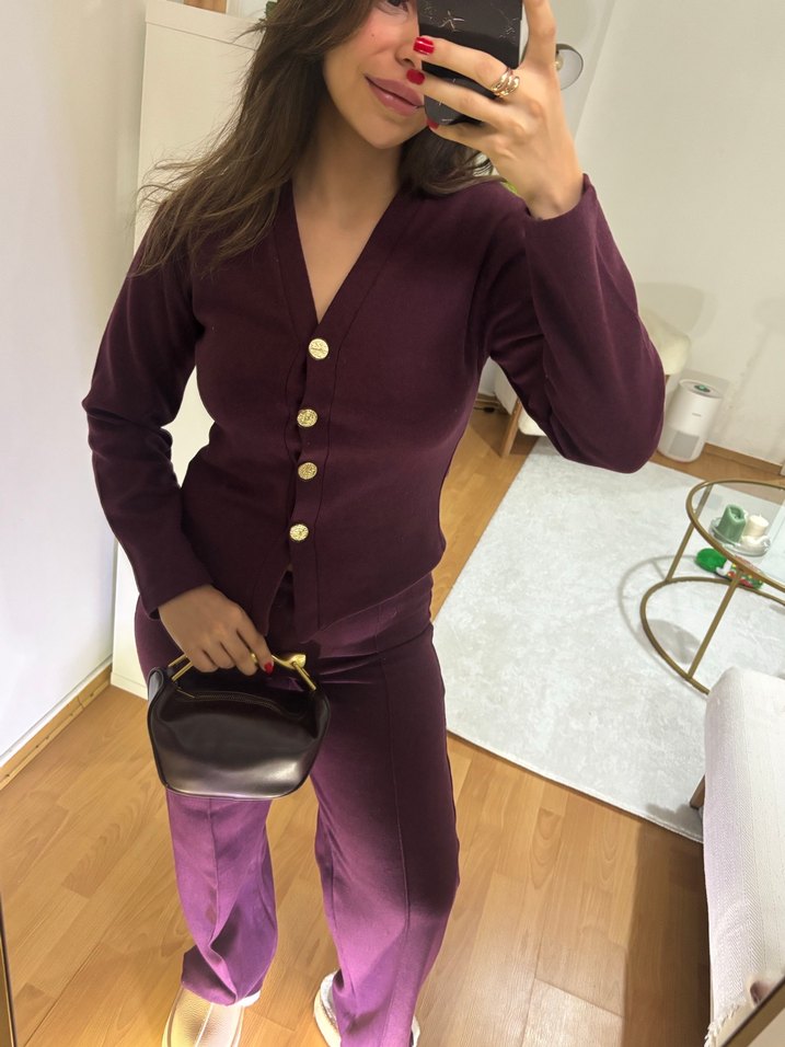 Orj Marka Bordo Düğmeli Takım - Görsel 3