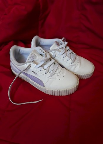 Beyaz Lila Detaylı Platform Spor Ayakkabı - Görsel 5