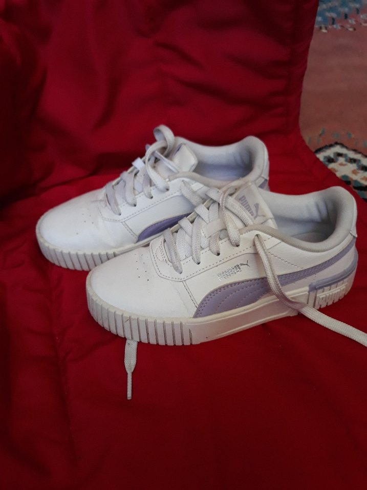 Beyaz Lila Detaylı Platform Spor Ayakkabı - Görsel 3