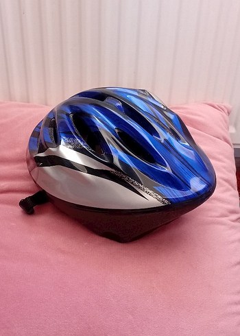 Mavi Biker Stil Plastik Motosiklet Kaskı - Görsel 4