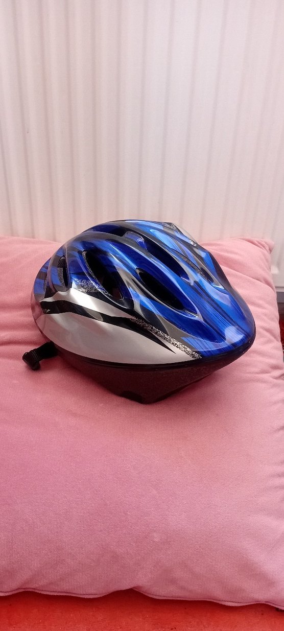 Mavi Biker Stil Plastik Motosiklet Kaskı - Görsel 4