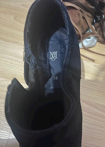 Mango Siyah Süet Stiletto Topuklu Bot
