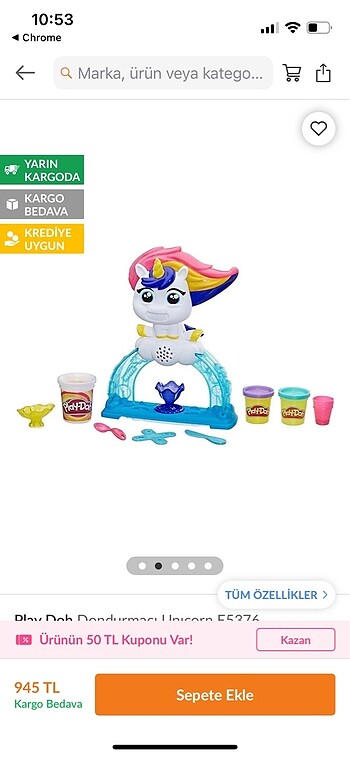 Play-Doh Play doh dondurmacı unicorn tootie