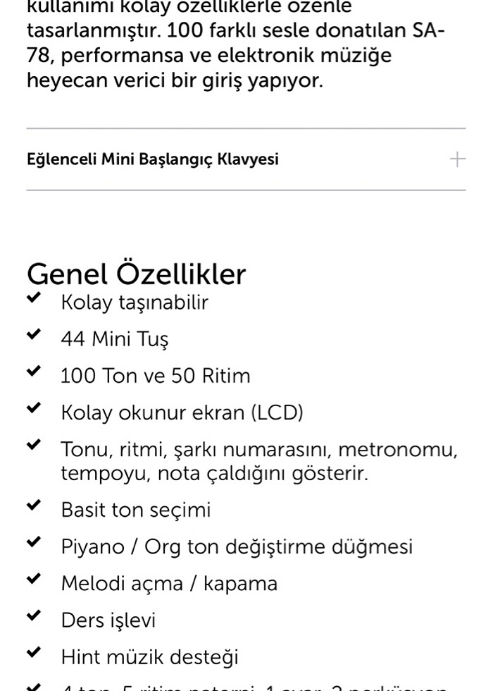 Casio SA-78AH2 mini org - Görsel 2