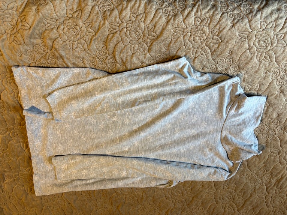 Gri Baskılı Pamuk Hamile Bluzu - Görsel 5